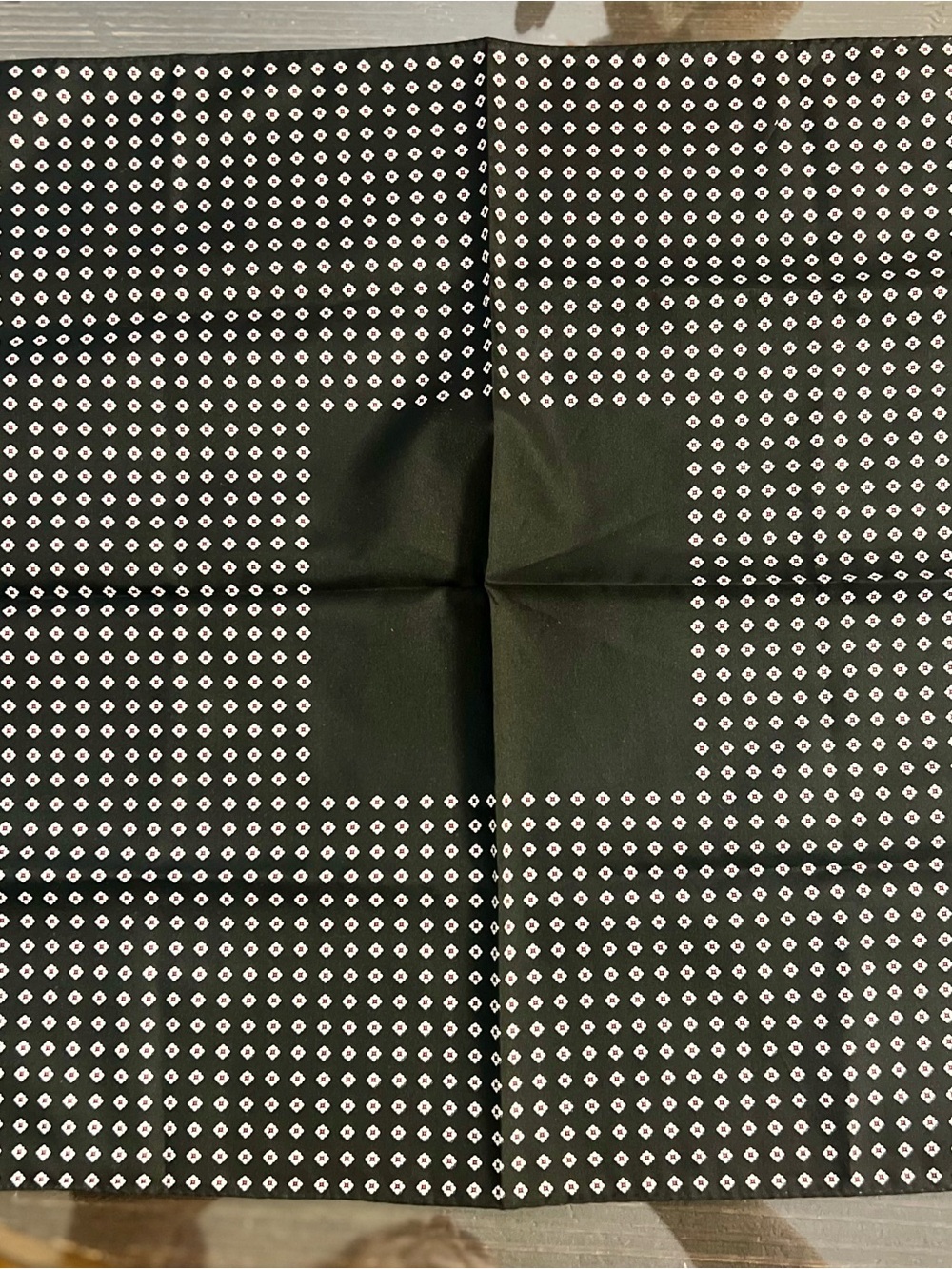 Men's Black Geometric Pocket Square by DAMON